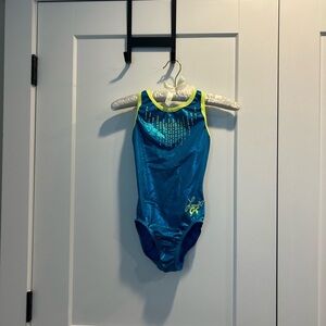 GK Laurie Girl’s blue & yellow Leotard size AXS